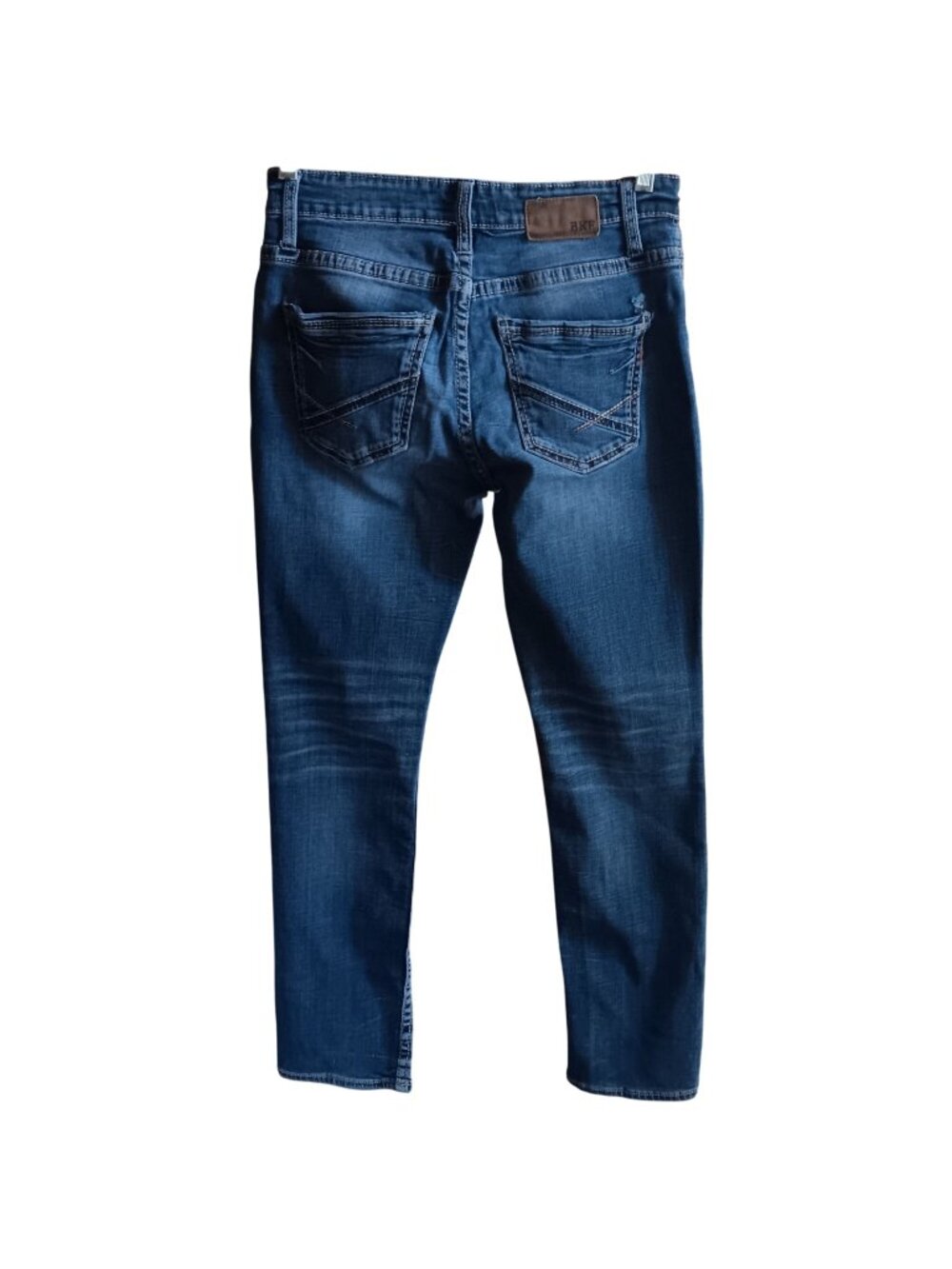30x32 BKE Mason Mens Medium Wash Distressed Straight-Leg Jeans Cotton Denim